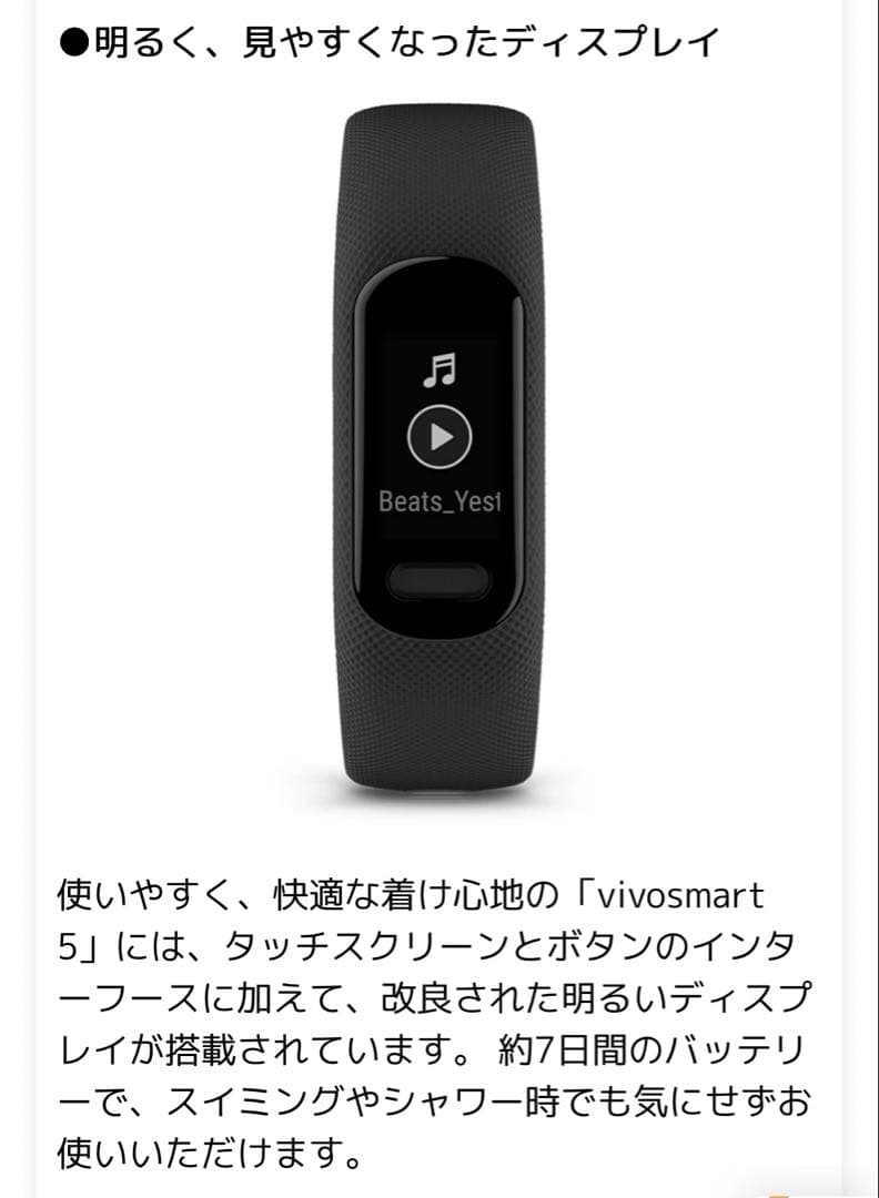 ヴィヴォスマート5 vivosmart 5 Black Lサイズ　男女　美品