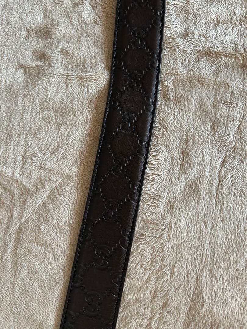 GW中お値下げ中!GUCCI ブラウンレザーベルト ダブルGロゴ