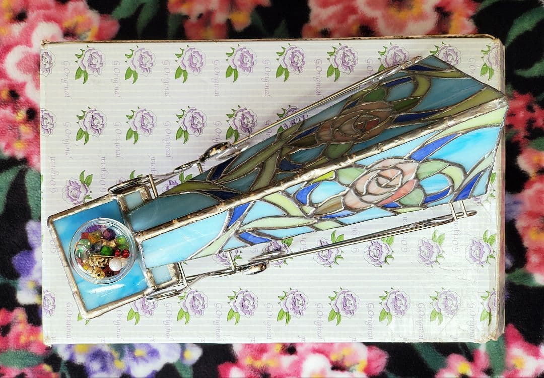 【Sankyo】ステンドグラスタイプ『オルゴール付き大型万華鏡』☆全長30cm☆