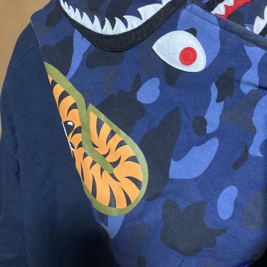 A BATHING APE シャーク　ジップパーカー/L/コットン