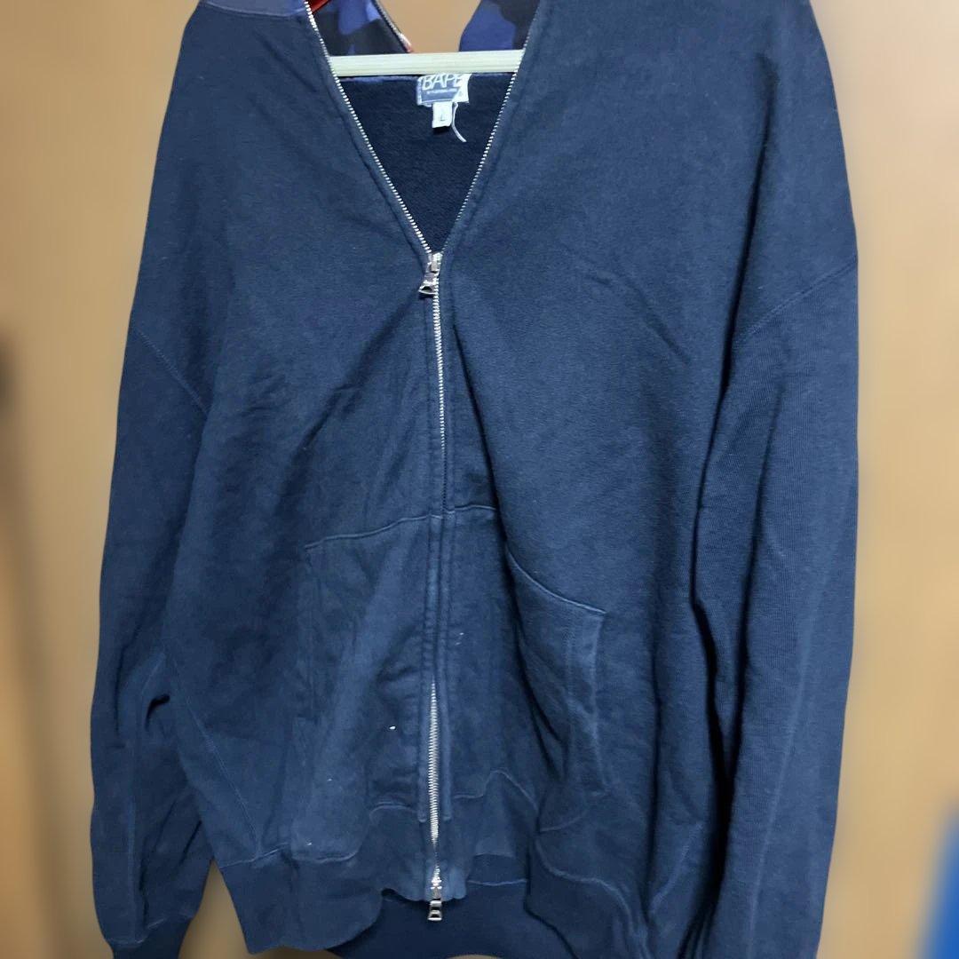 A BATHING APE シャーク　ジップパーカー/L/コットン