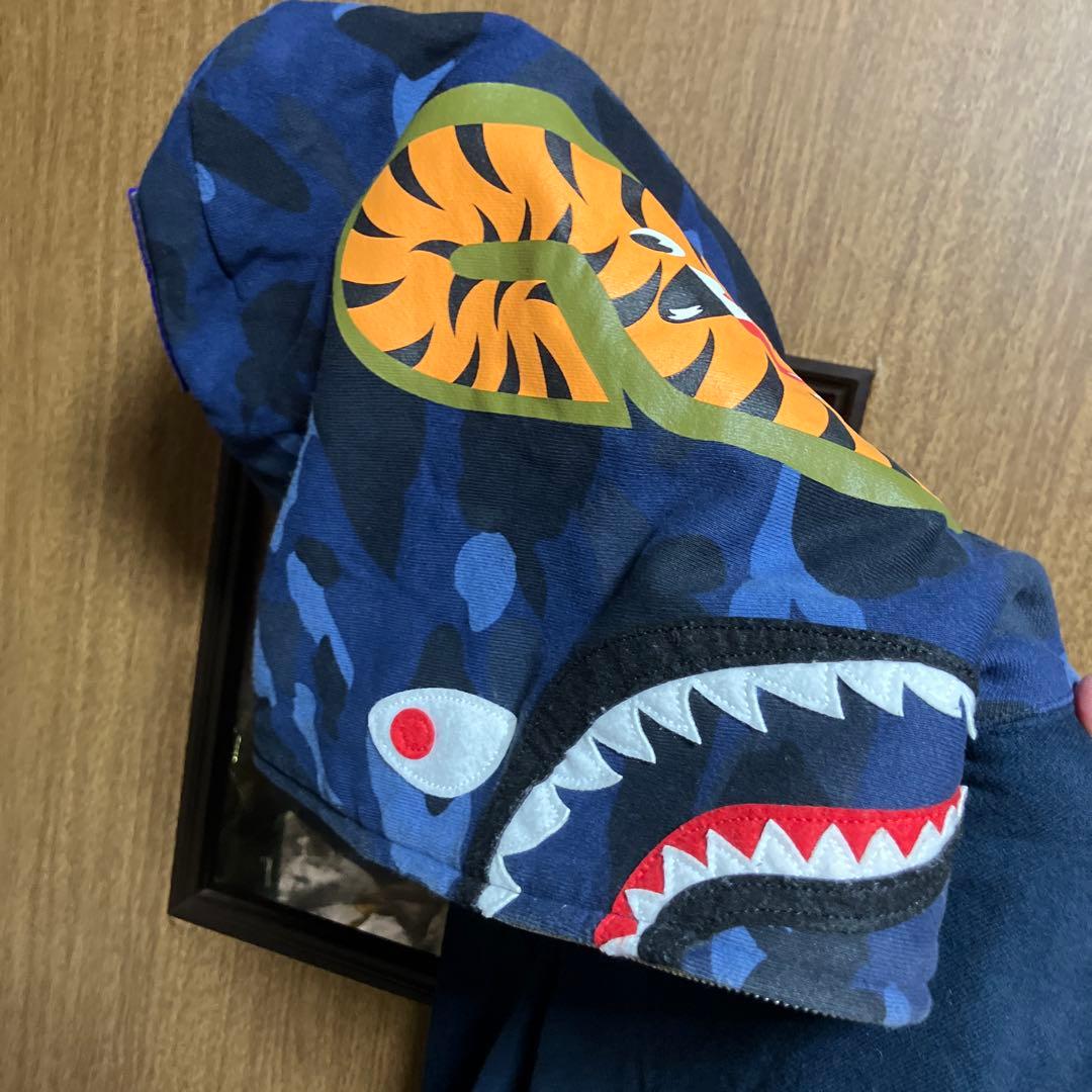 A BATHING APE シャーク　ジップパーカー/L/コットン