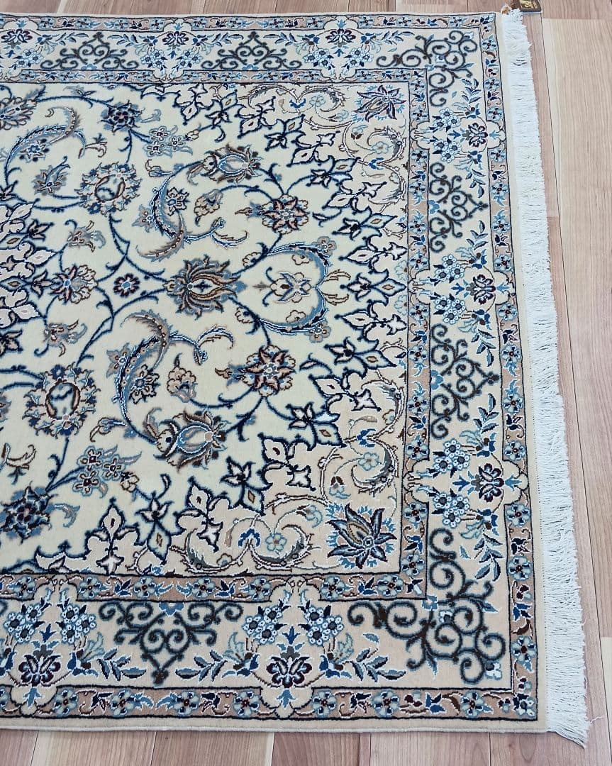 Y2601 最高級ペルシャ絨毯 イラン ナイン産 ウール 手織り 大判