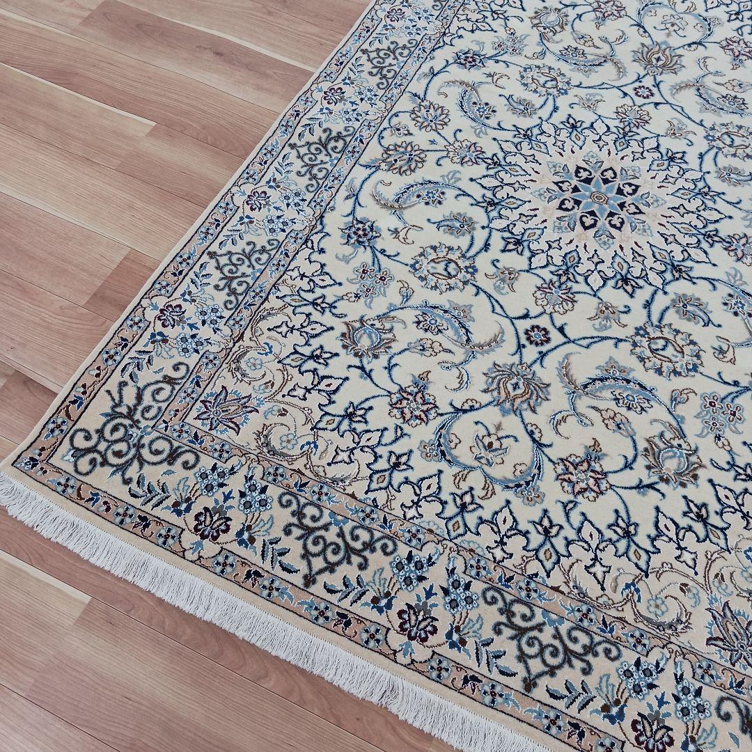 Y2601 最高級ペルシャ絨毯 イラン ナイン産 ウール 手織り 大判