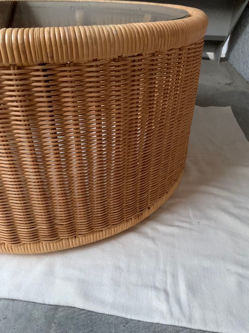 超希少 山川ラタン T-2090 剣持勇デザイン テーブル ジャパニーズモダン