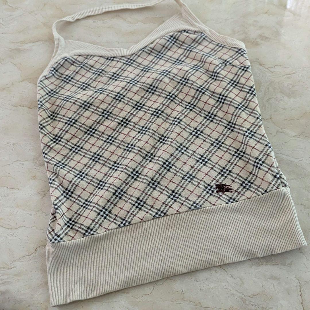 バーバリー ホルターネックキャミソール ノバチェック 38　y2kギャル