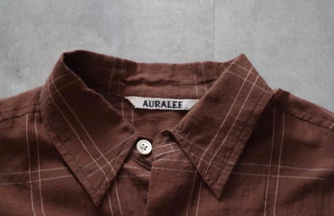 AURALEE　Super Light Check Big Shirts