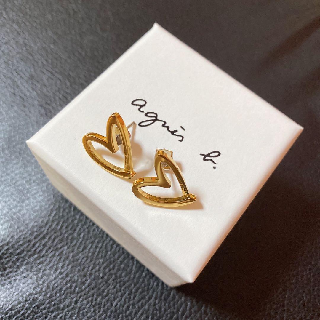 なつめぐ　agnis b. ゴールドハート型ピアス