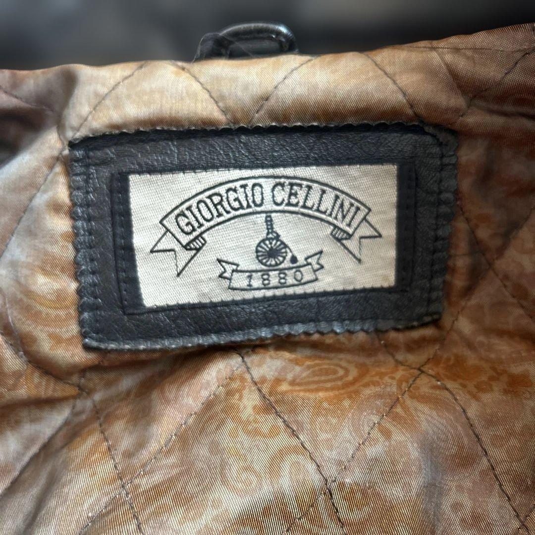 古着　上質　革ジャン　リアルレザージャケット　光沢　牛革　ライダースジャケット