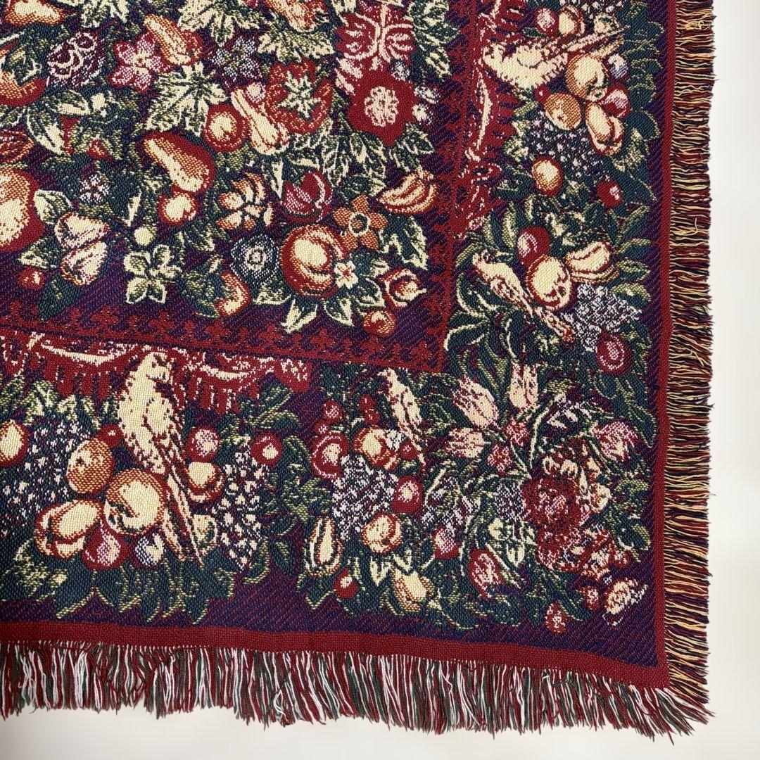 花　果物　マルチカバー　ソファカバー　ヴィンテージラグ　183x122