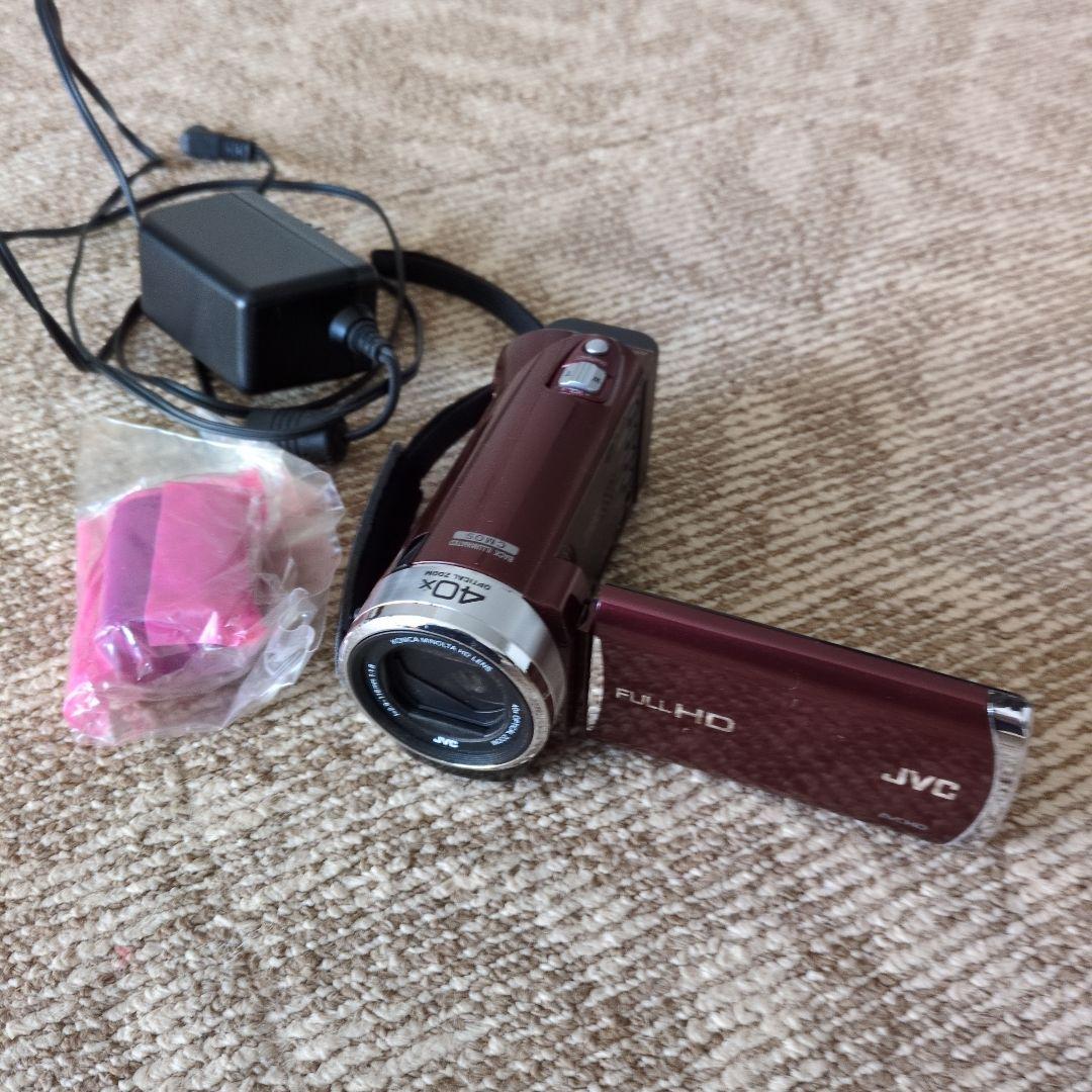 JVC FULL HD ビデオカメラ ワインレッド