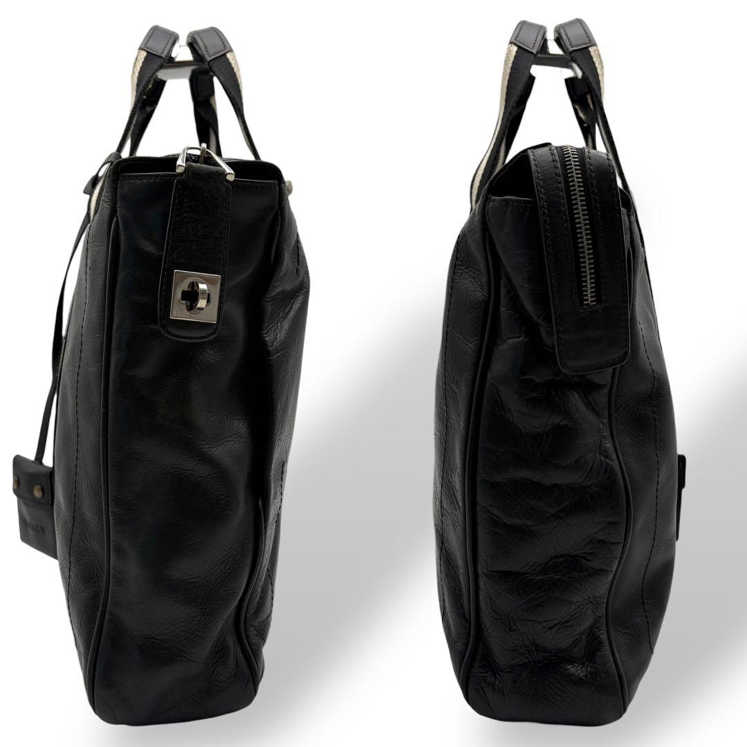 バリー BALLY トートバッグ ハンドバッグ トレスポ レザー ブラック A4