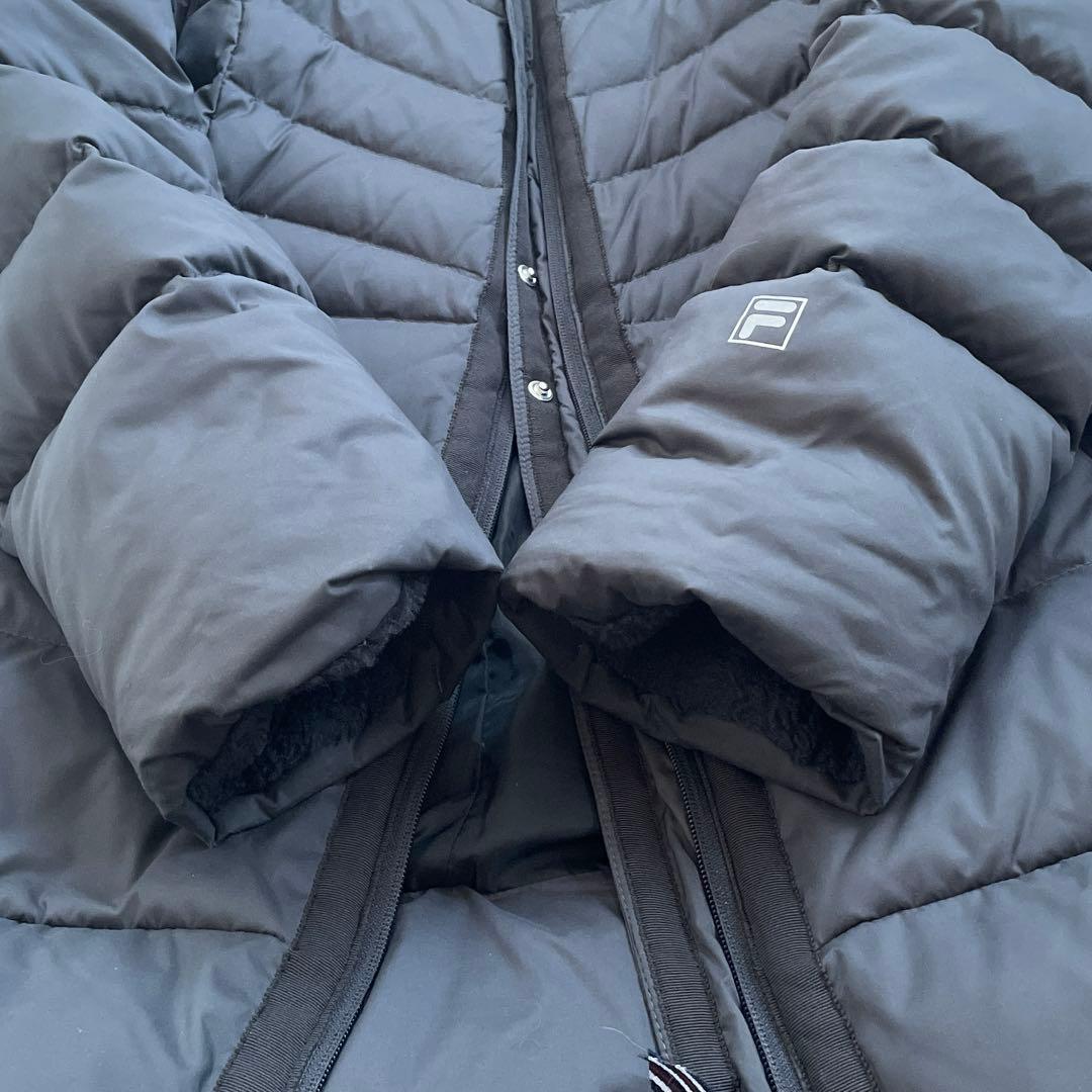 FILA GOLF＊ダウンジャケット＊ダウンコート＊Aライン＊ボア＊黒＊Lサイズ