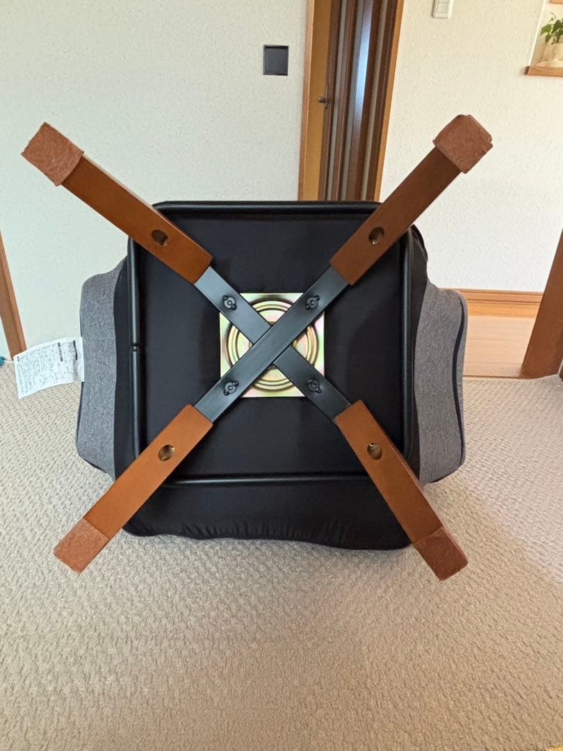 グレー 1人掛けソファ 高背もたれ首リクライニング