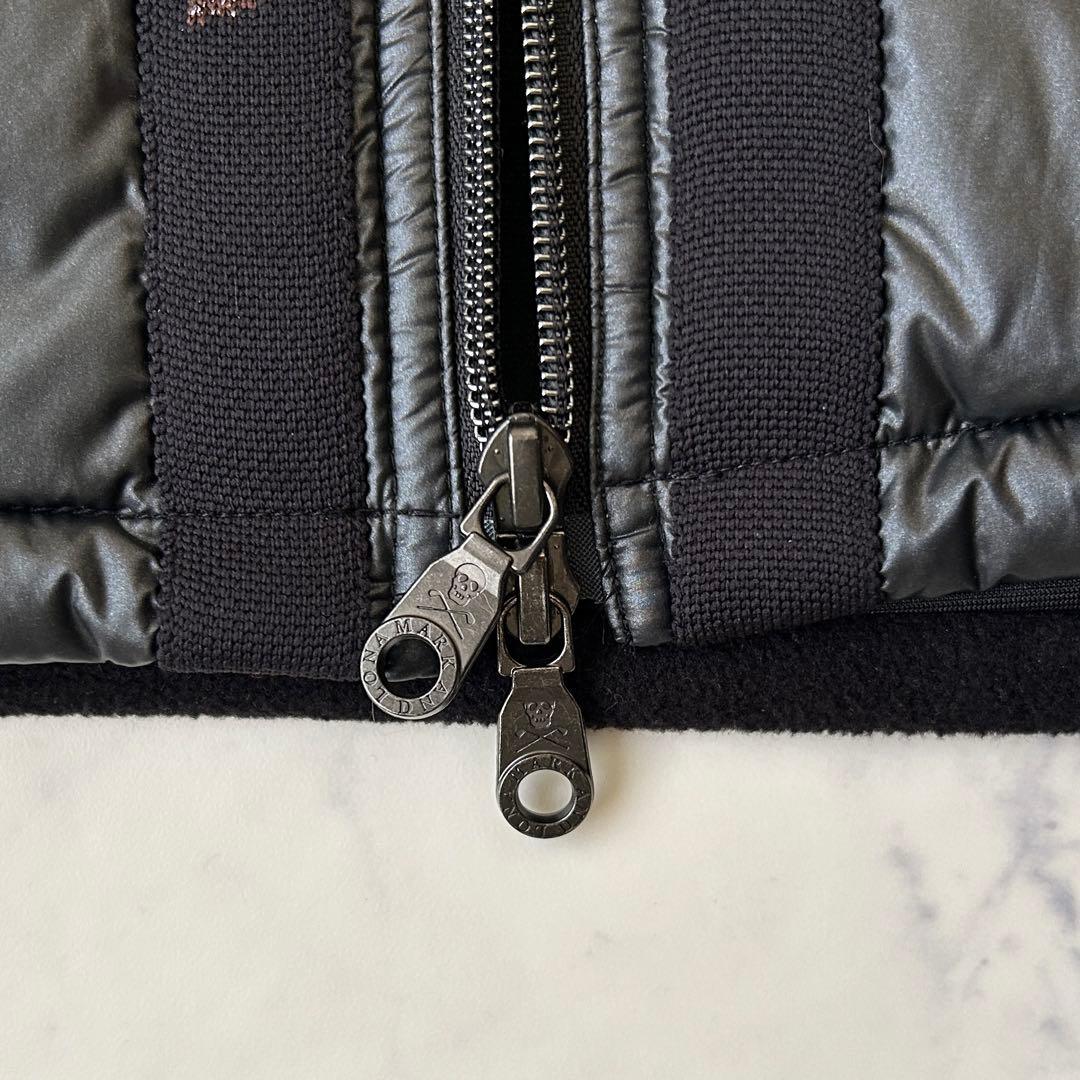 MARK & LONA ダウンジャケット ハイブリッド スカルロゴ ダブルジップ