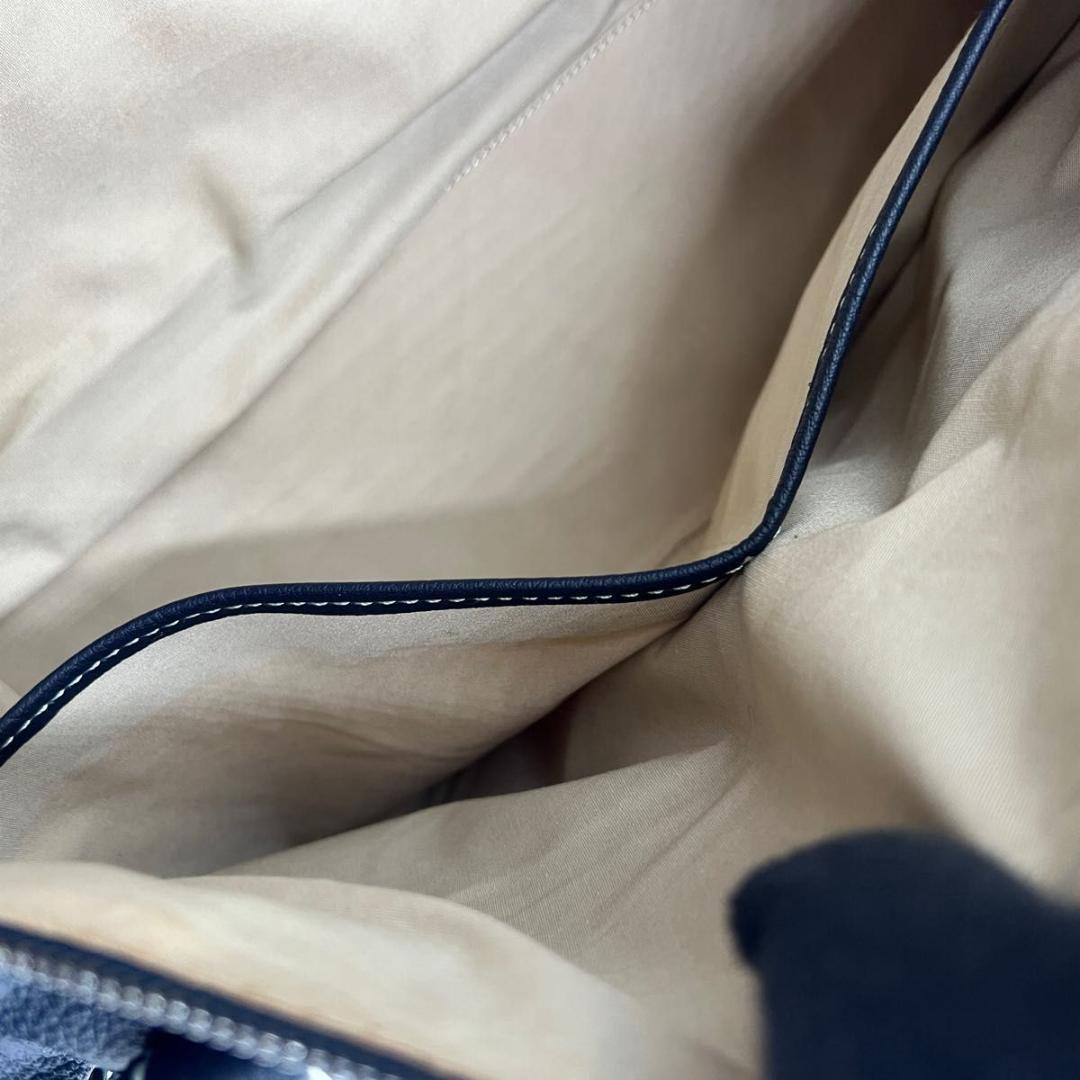 TOD’S トッズ ハンドバッグ ボストンバッグ型 ネイビー レザー 鍵付き