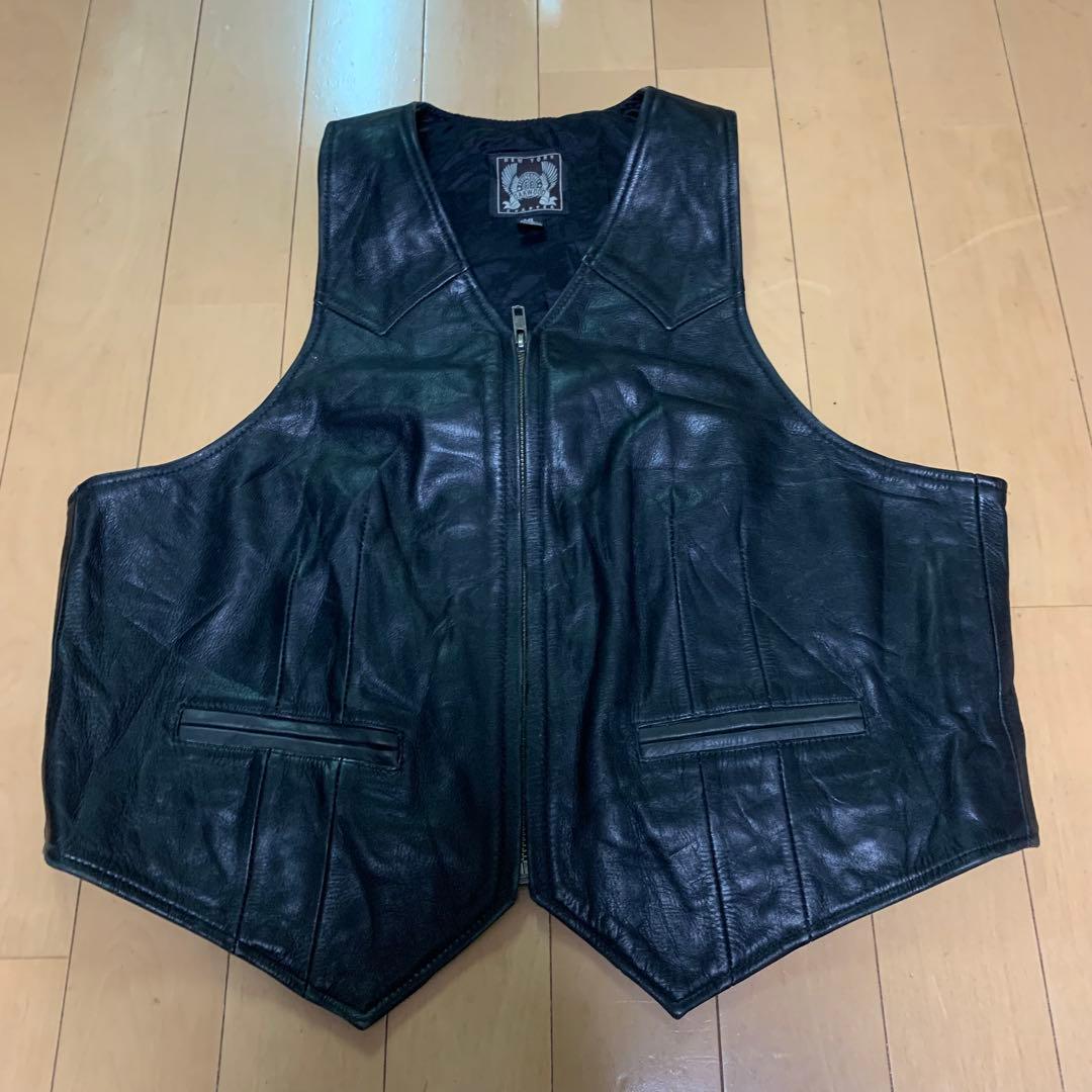 Oakwood レザーベスト クロス パッチ オークウッド Y2K アメカジ