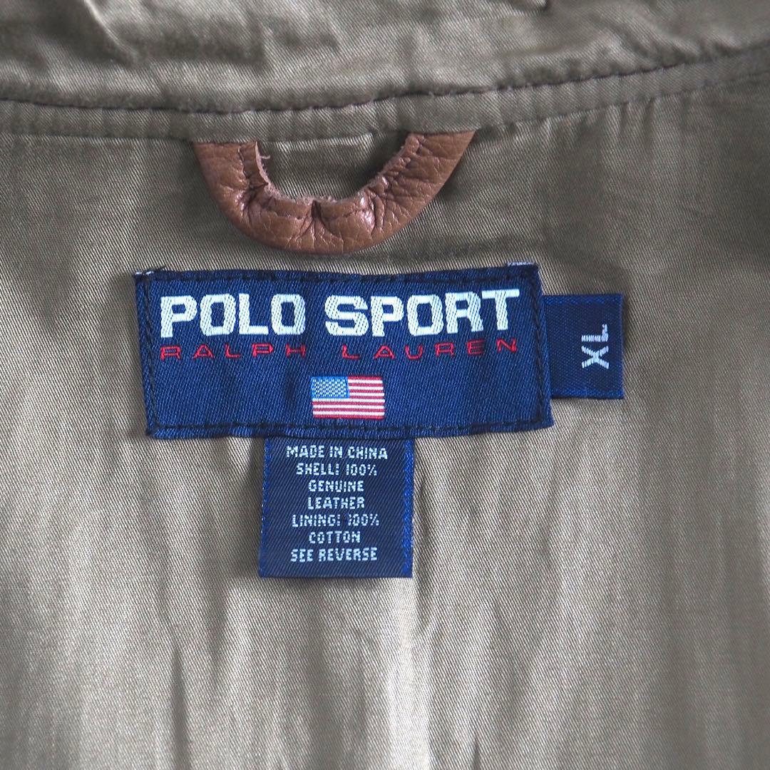 ラルフローレン　本革１００％　レザーコート　フーディ　ブラウン　美品