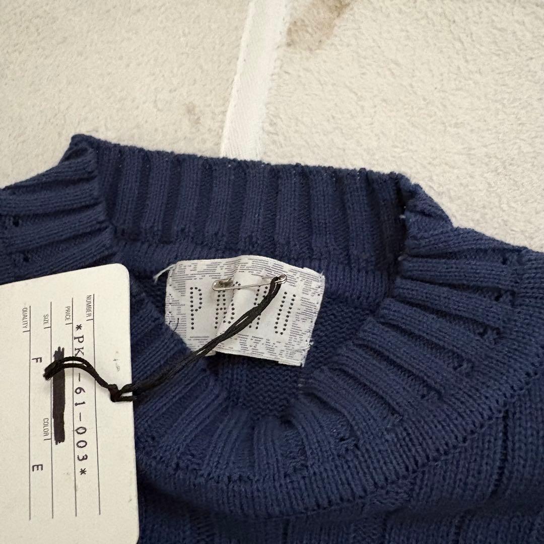 新品 タグ付き PASHU パシュ リブ編みセーター 3Dニット