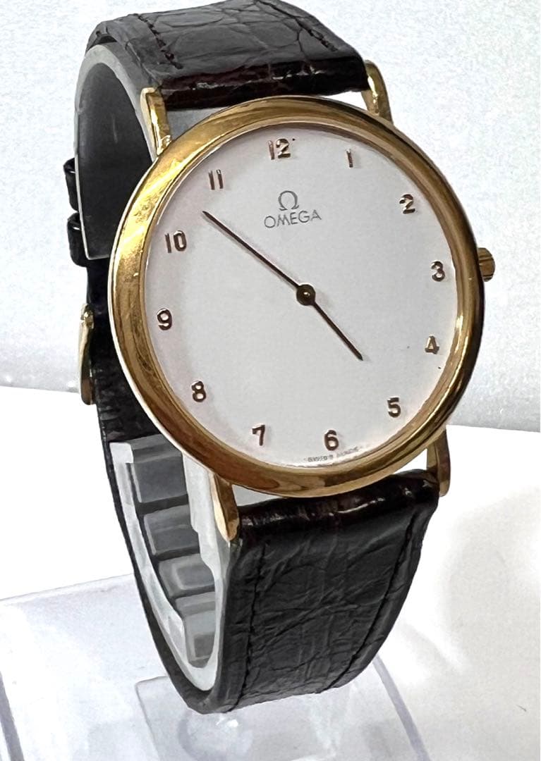 OMEGA 時計　DeVille メンズ　レディースホワイト　ゴールドラウンド