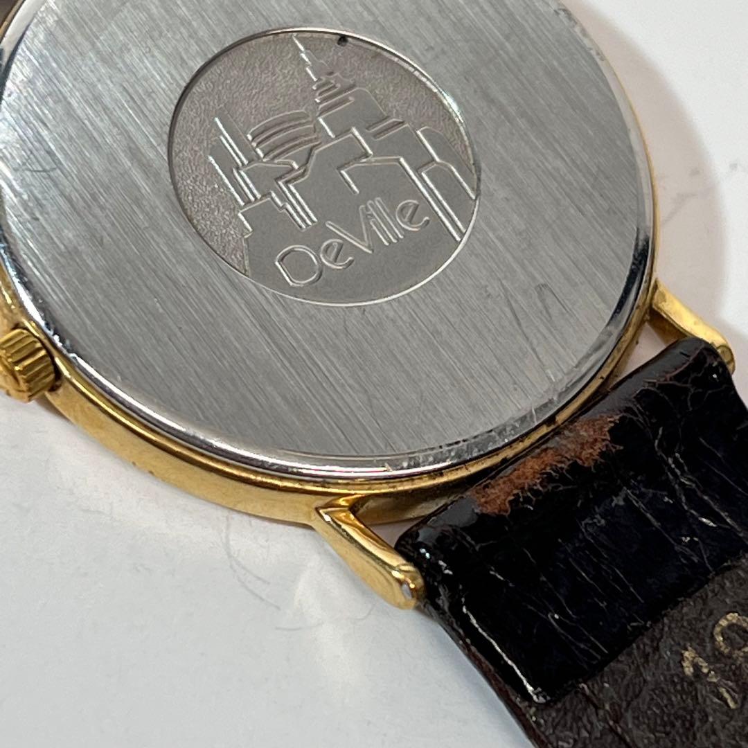 OMEGA 時計　DeVille メンズ　レディースホワイト　ゴールドラウンド