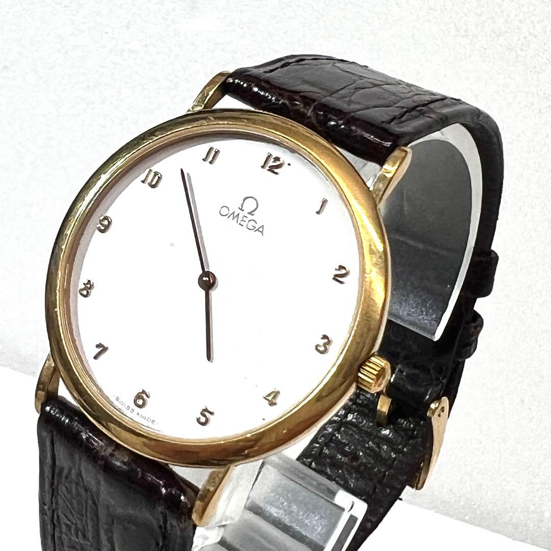 OMEGA 時計　DeVille メンズ　レディースホワイト　ゴールドラウンド