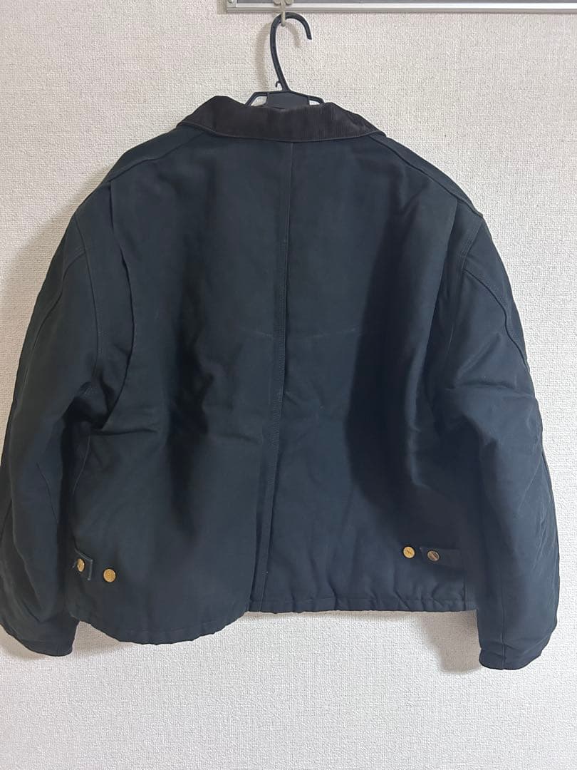 Carhartt ワークジャケット デトロイト系 ブラック 企業ロゴ 刺繍