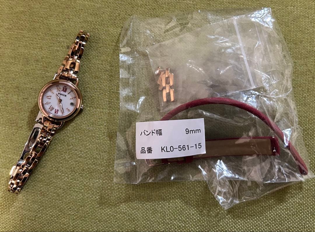 【美品】シチズン Wicca KLO-561-15 ローズゴールド 腕時計