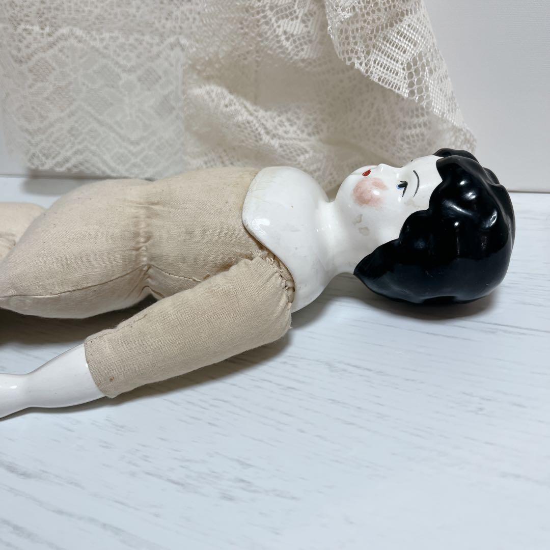 【希少！】チャイナヘッドドール アンティーク ビスクドール 陶器人形　35cm