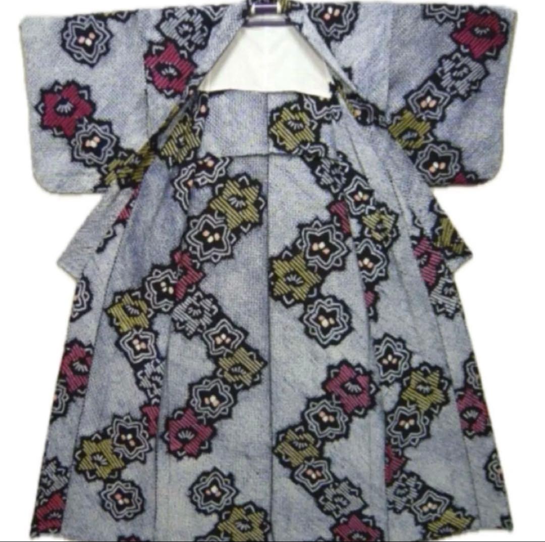 粋な大人の浴衣◆有松絞り 精巧な桔梗紋繋ぎ