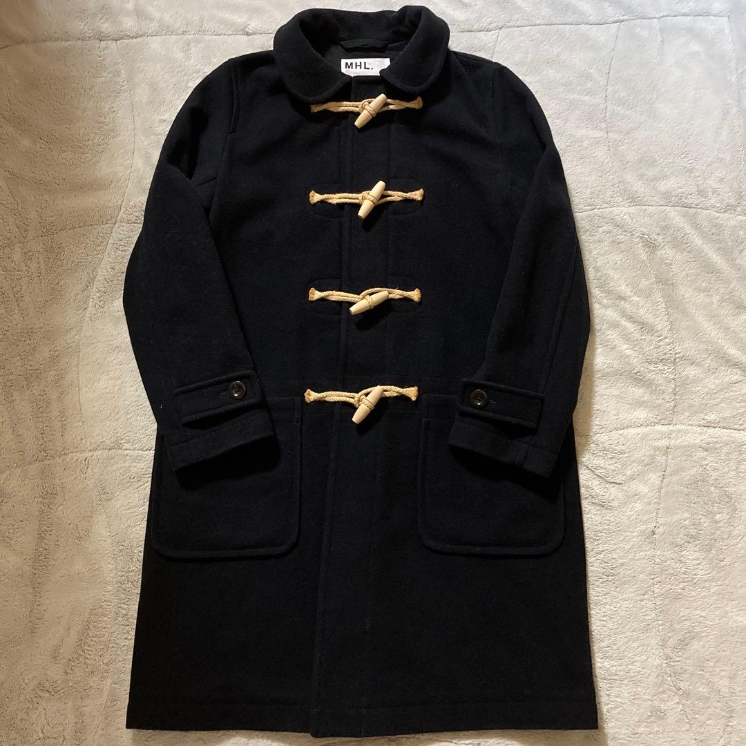 MHL. ダッフルコート　ロング丈　メルトン　丸襟　マーガレットハウエル　L