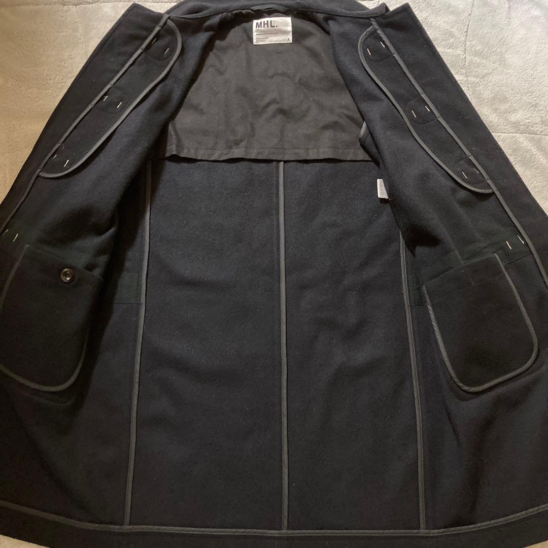 MHL. ダッフルコート　ロング丈　メルトン　丸襟　マーガレットハウエル　L