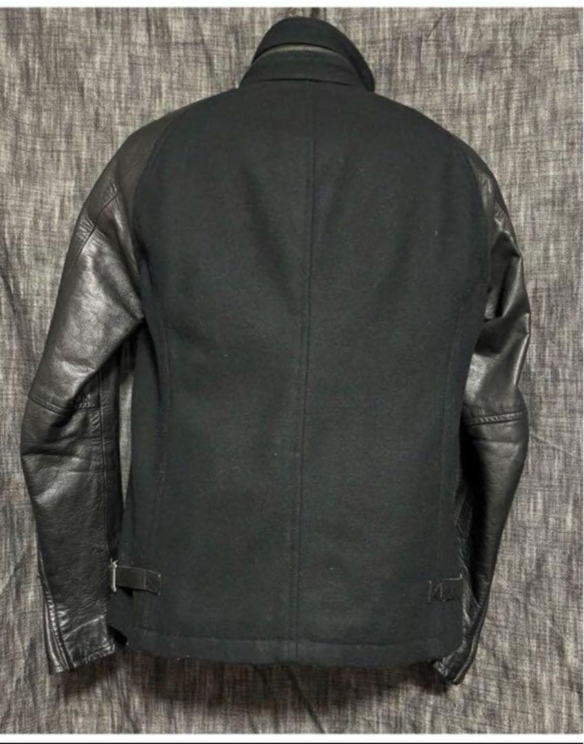 アタッチメント　希少カーフレザーメルトンウールスタジャン