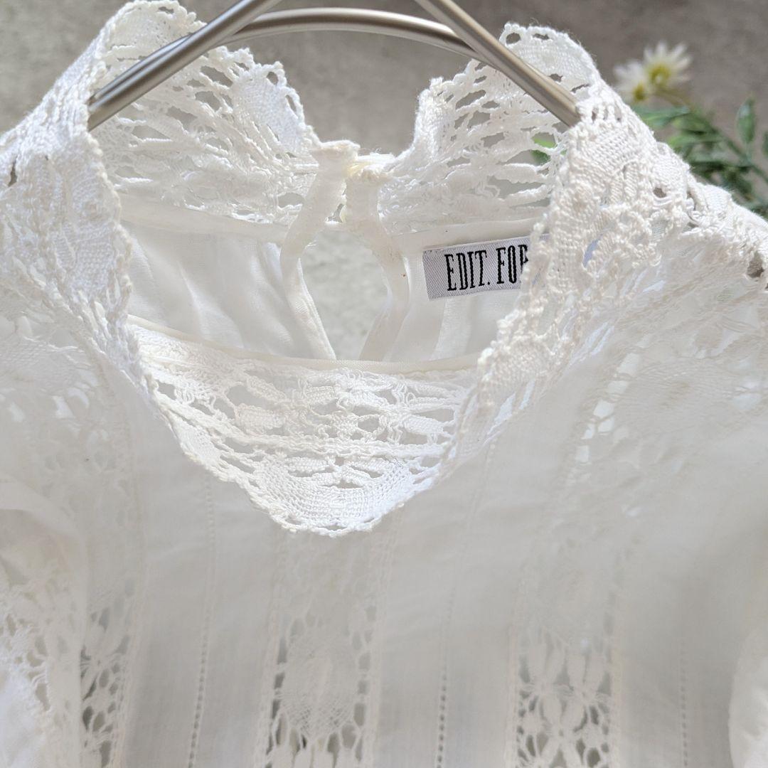 EDIT.FOR LULU ホワイト レースブラウス 長袖