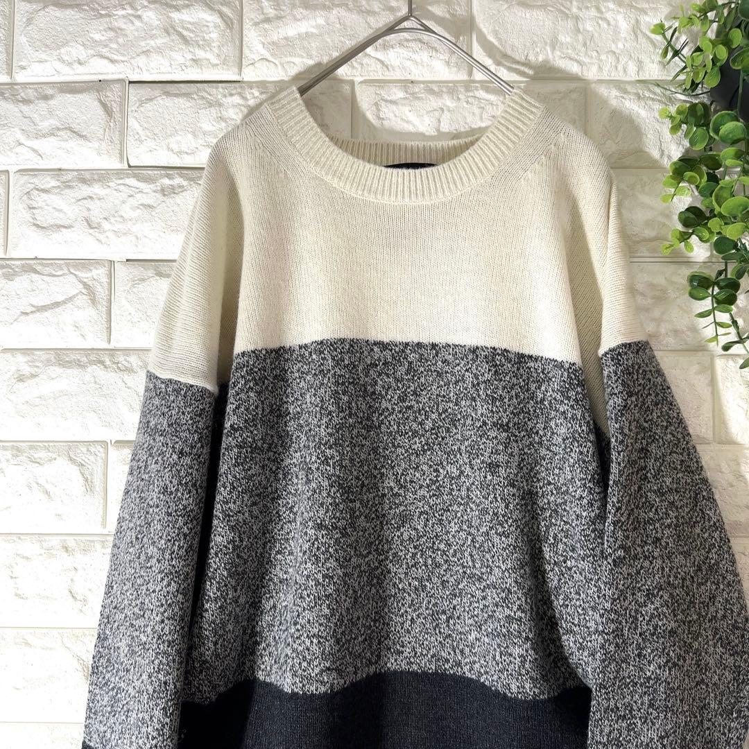 23区ニット44サイズ 極美品 大きいサイズ 23区カラーブロックニット現行タグ