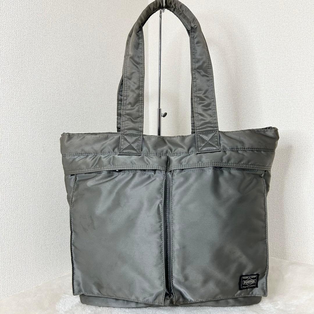 ✨極美品✨ポーター タンカー トートバッグ 肩掛け シルバーグレー