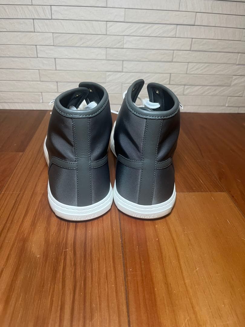 エルメス HERMES スニーカー グレー ナイロン レザー42 1/2 靴