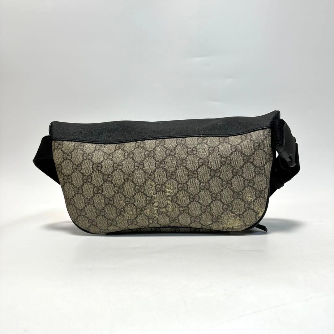 u02 グッチ　GGスプリーム　PVC ウエストバッグ　ボディバッグショルダー.
