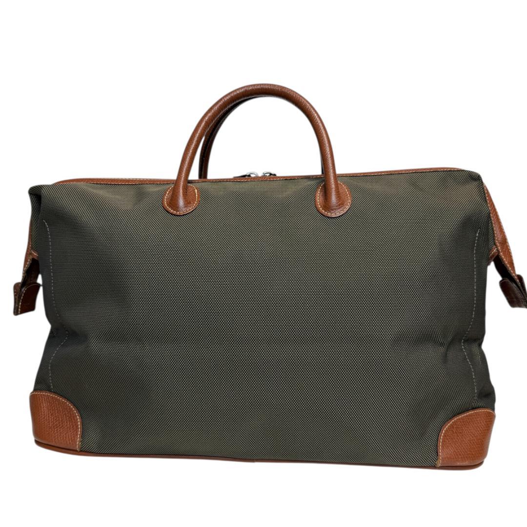 良品 LONGCHAMP 3335 ボストンバッグ キャンバス レザー 大容量