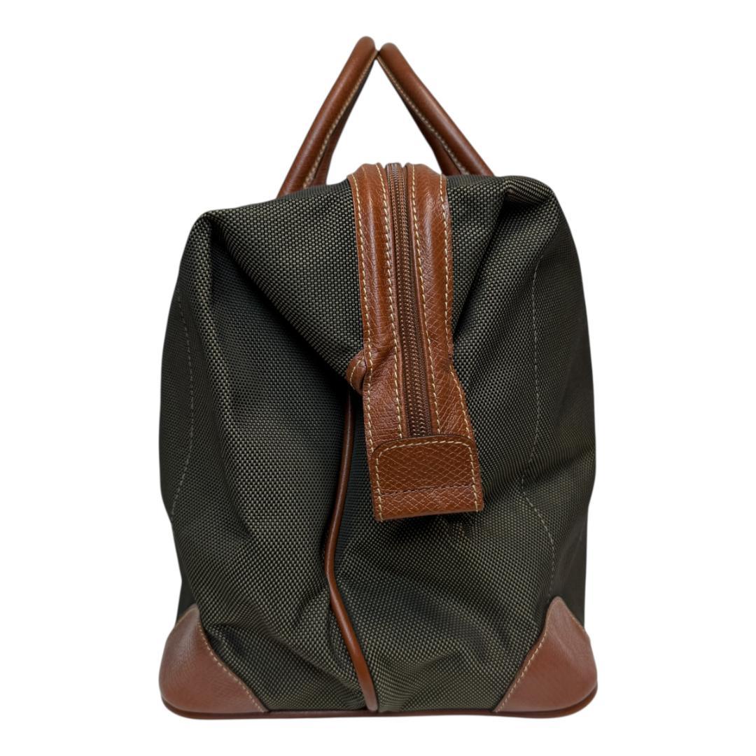 良品 LONGCHAMP 3335 ボストンバッグ キャンバス レザー 大容量