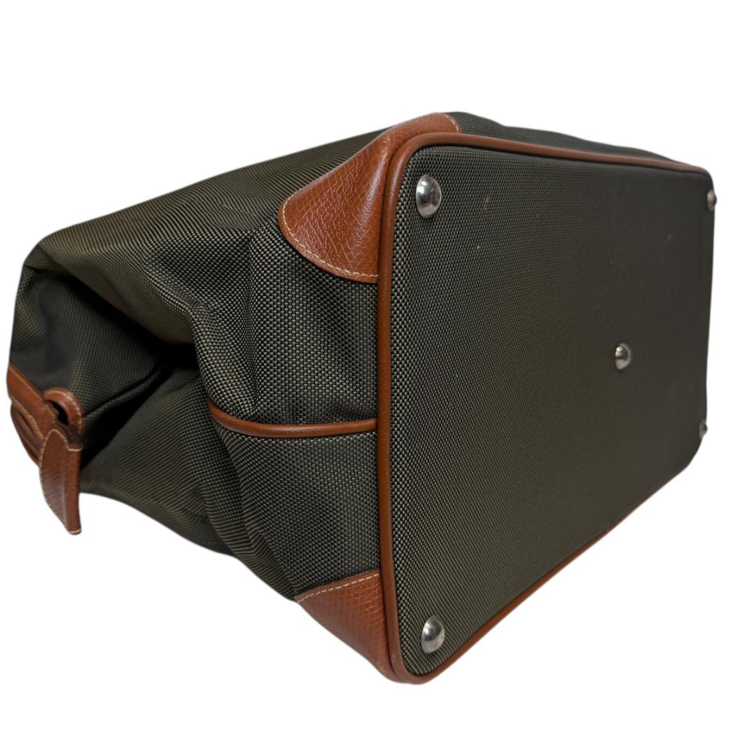 良品 LONGCHAMP 3335 ボストンバッグ キャンバス レザー 大容量