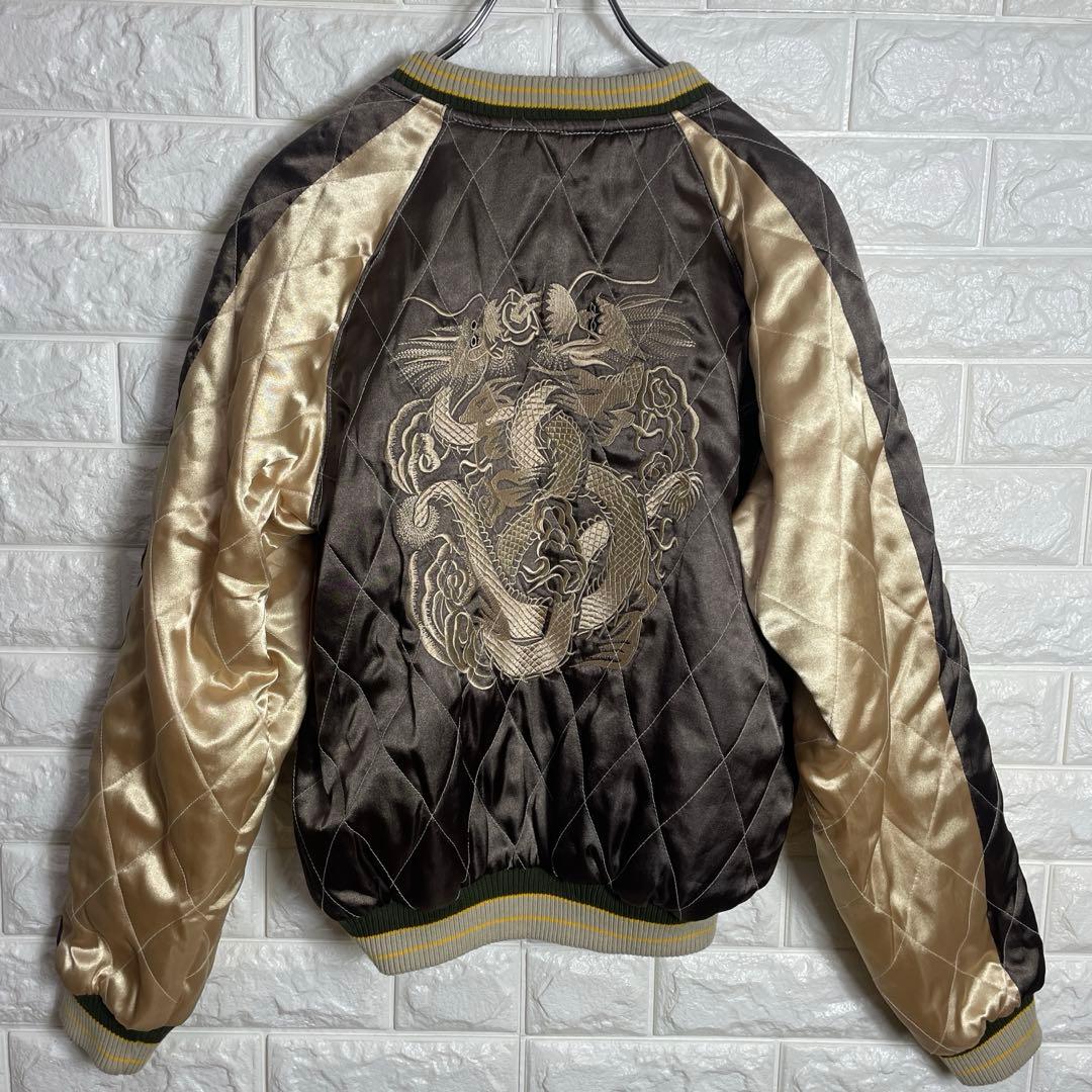 ドラゴンフライ リバーシブル ユニセックス 刺繍 スカジャン 龍虎 M