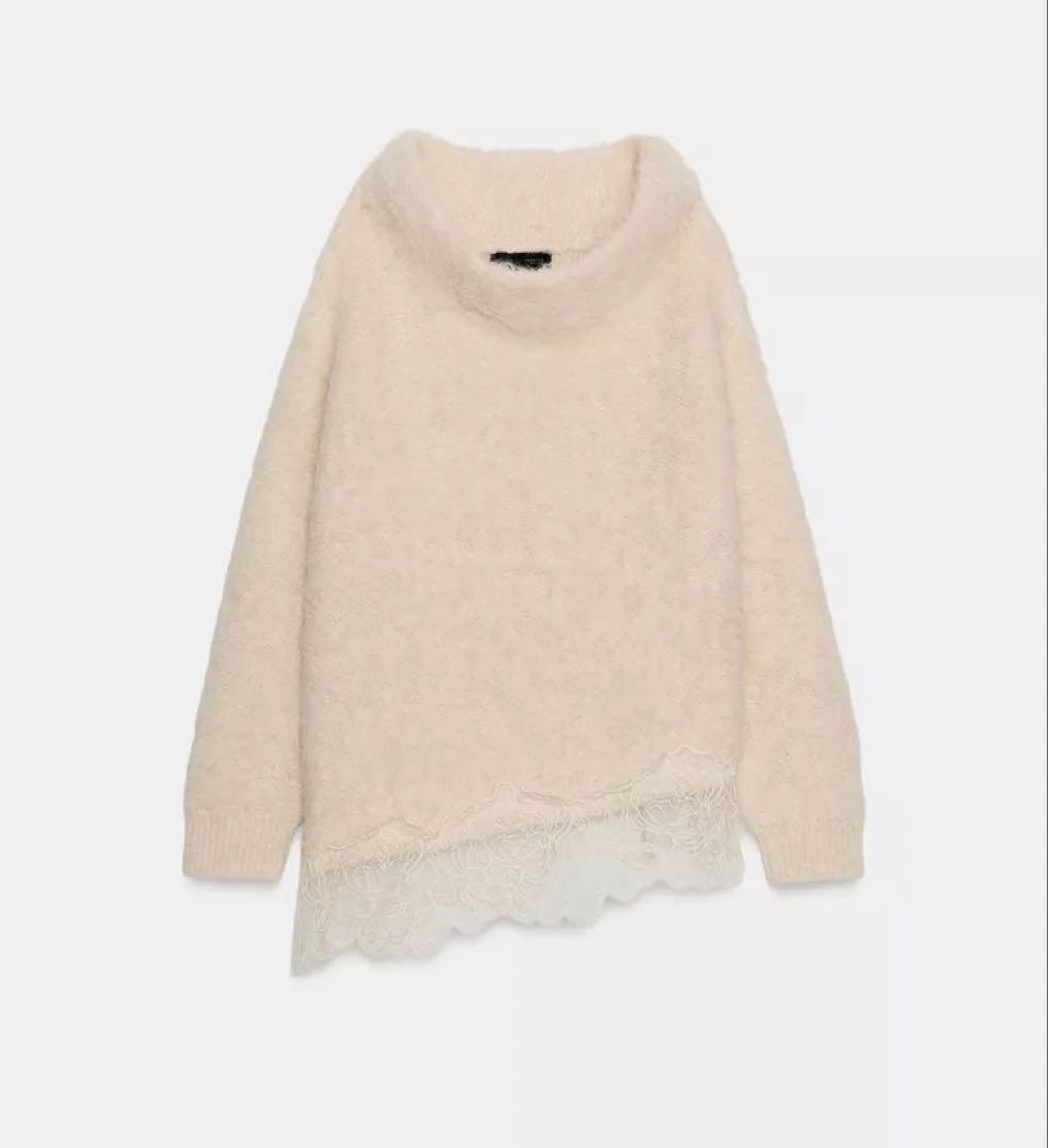 ♡新品　未使用　試着のみ♡ ZARA レースコンビニット　Sサイズ　エクリュ