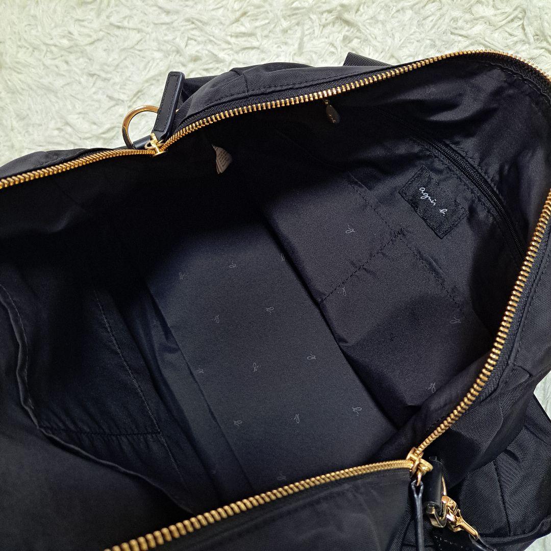 【極美品】【agnes b.】FT03‐02 2Wayボストンバッグ　チャーム付