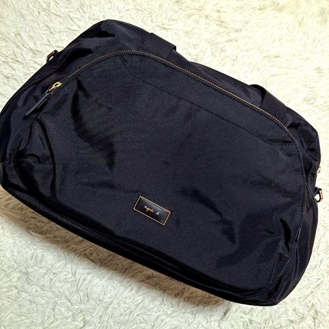 【極美品】【agnes b.】FT03‐02 2Wayボストンバッグ　チャーム付