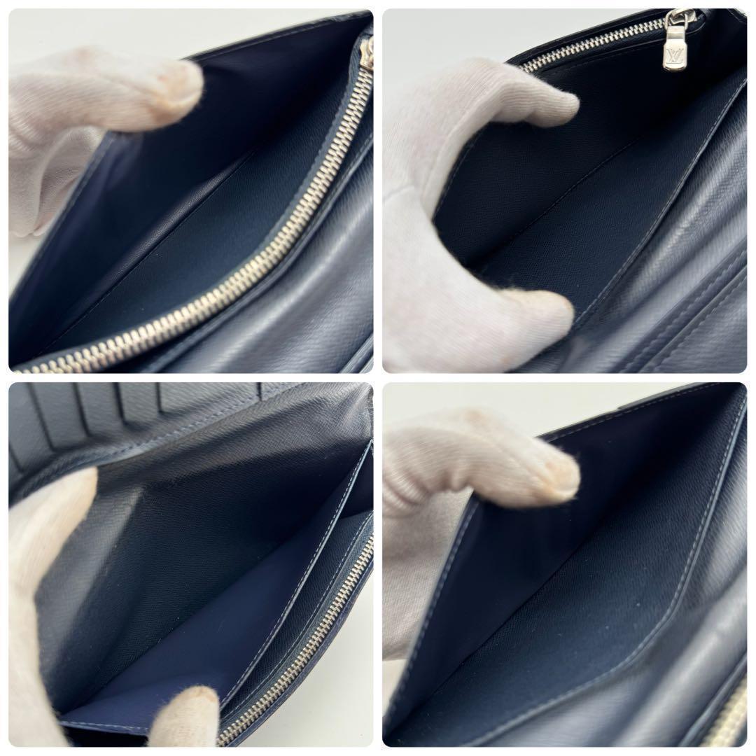 【極美品】ルイヴィトン　タイガ　ブラザ　二つ折り財布　長財布　シルバー　メンズ