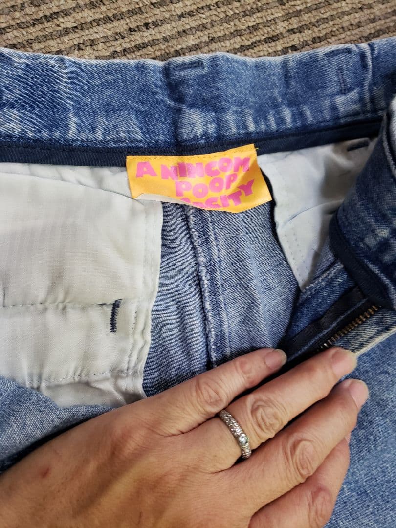 cathy サウスポープリント デニムパンツ