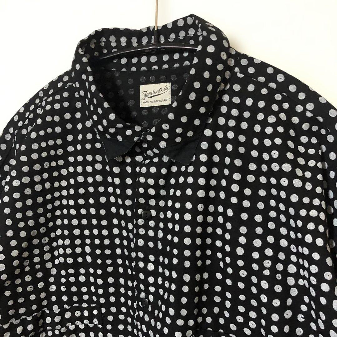 tenderloin SHT Dドット柄 長袖シャツ ブラック/ホワイト M
