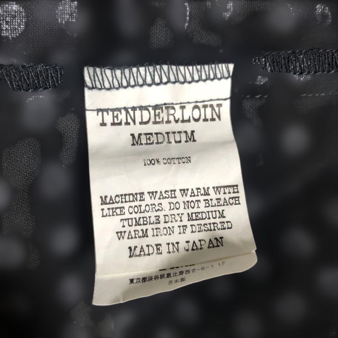 tenderloin SHT Dドット柄 長袖シャツ ブラック/ホワイト M