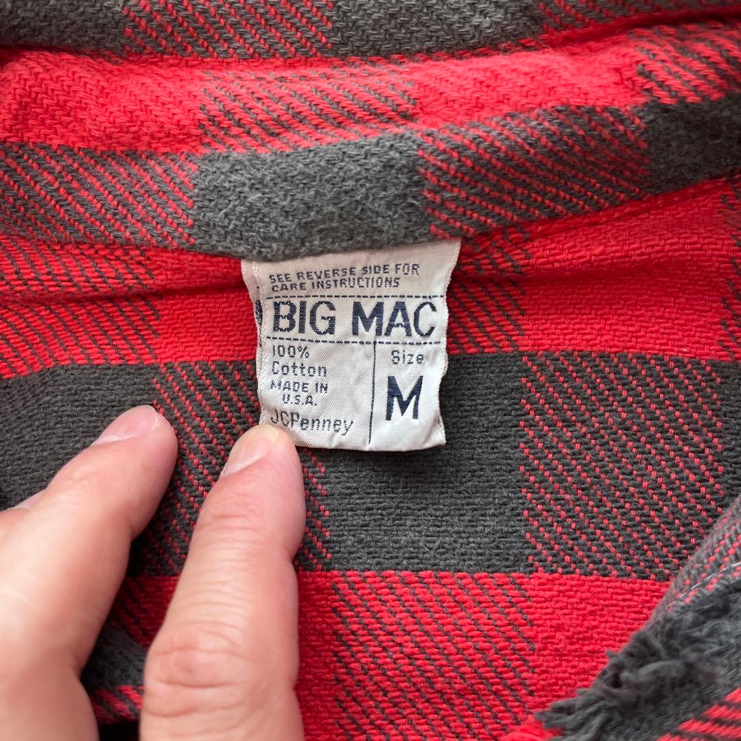 タ*ル様 【70s】BIG MAC 赤黒チェックネルシャツ M
